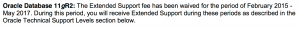 Oracle Database 11.2 Extended Support Waived